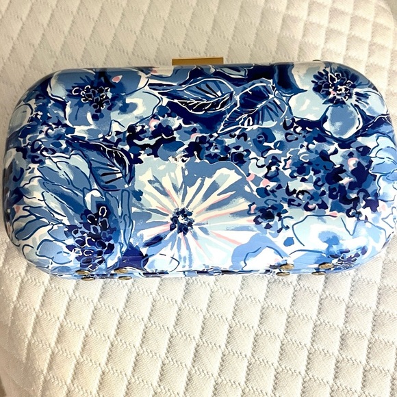 ORIGINAL Lilly Pulitzer,Blue Catch-N-Keep Jubilee Hard Shell Crossbody Clutch - Picture 7 of 7